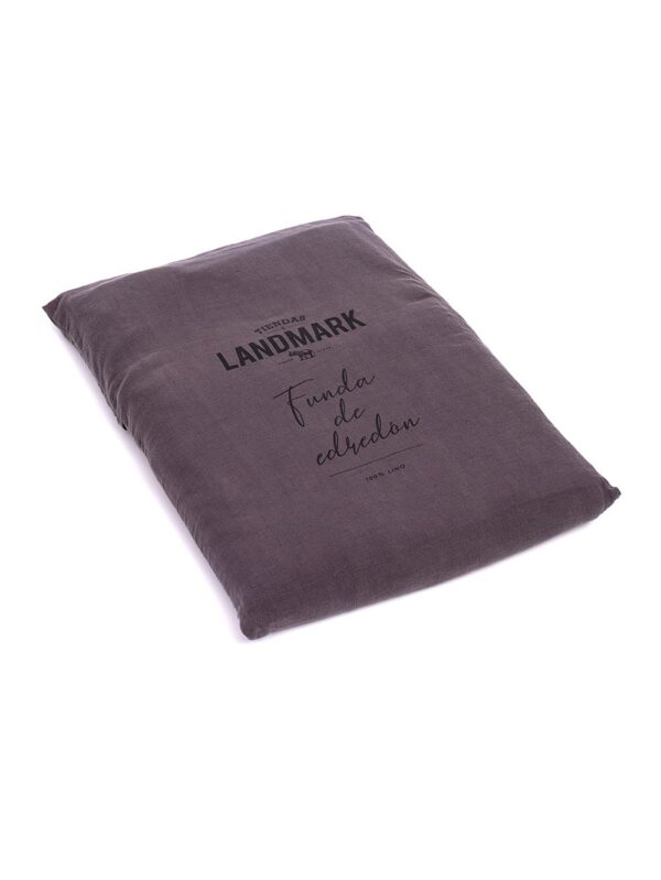 Funda De Edredon De Lino Thess Charcoal - Queen